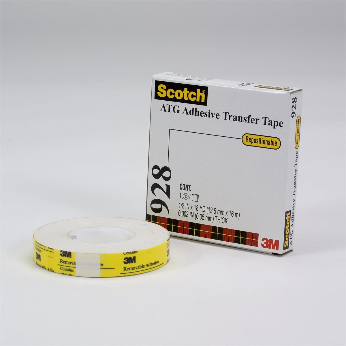 Scotch® ATG 可重复粘贴型双面胶带 928