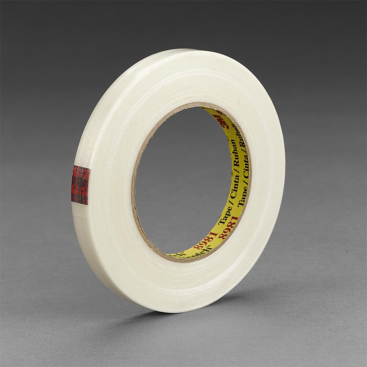 Scotch® 纤维胶带 8981, 透明, 18 毫米 x 330 米, 6.6 密耳, 8 卷/箱